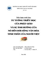 Tiểu luận Triết học Tư tưởng triết học của Phật giáo và sự ảnh hưởng của nó đến đời sống tinh thần và văn hóa của người Việt