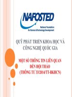 Quỹ Phát Triển Khoa Học Và Công Nghệ Quốc Gia