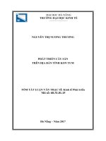 Phát triển cây sắn trên địa bàn tỉnh kon tum 