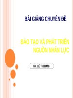 Bài Giảng Chuyên Đề Đào Tạo Và Phát Triển Nguồn Nhân Lực