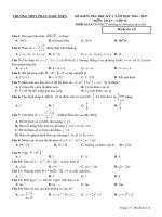 Đề thi học kì 1 môn Toán lớp 12 trường THPT Phan Ngọc Hiển, Cà Mau năm học 2016  2017 