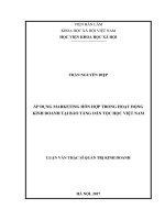 Áp dụng marketing hồn hợp trong hoạt động kinh doanh tại bảo tàng dân tộc học việt nam