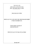 Pháp luật về ưu đãi thuế thu nhập doanh nghiệp ở việt nam hiện nay tt 