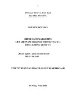 Chính sách marketing của Vietnam Airlines trong vận tải hàng không quốc tế