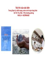 Vai trò của các bên Trong Quản lý chất lượng nước sinh hoạt nông thôn