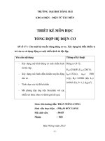 LUẬN VĂN ĐỀ TÀI THIẾT KẾ MÔN HỌC TỔNG HỢP HỆ ĐIỆN CƠ