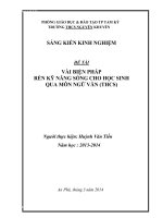 Sáng kiến kinh nghiệm Vài biện pháp rèn kỹ năng sống cho học sinh qua môn Ngữ văn (THCS)
