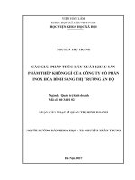 Các giải pháp thúc đẩy xuất khẩu sản phẩm thép không gỉ của Công ty cổ phần Inox Hòa Bình sang thị trường Ấn Độ