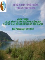 Giới Thiệu Luật Bảo Vệ Môi Trường Năm 2014và Các Văn Bản Hướng Dẫn Thi Hành