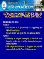 Sử Dụng Phương Tiện Kỹ Thuật Và Công Nghệ Trong Dạy Học