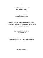 Nghiên cứu sự hình thành este thơm trong quá trình lên men hạt cà phê tươi bằng vi khuẩn lactic