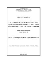 Các giải pháp huy động tiền gửi cá nhân tại Ngân hàng Nông nghiệp và Phát triển nông thôn Việt Nam – Chi nhánh Tam Trinh