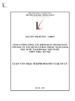 Tăng cường công tác kiểm soát thanh toán vốn đầu tư xây dựng cơ bản thuộc ngân sách Nhà nước tại kho bạc Nhà nước Phúc Thọ - Hà Nội