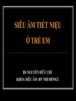SIÊU ÂM TIẾT NIỆU Ở TRẺ EM, BS NGUYỄN HỮU CHÍ, KHOA SIÊU ÂM -BV NHI ĐỒNG I