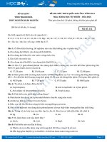 Đề thi thử THPTQG môn hoá THPT Nguyễn Xuân Nguyên, Thanh Hoá năm 2017 có đáp án