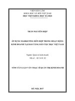 Áp dụng marketing hồn hợp trong hoạt động kinh doanh tại bảo tàng dân tộc học việt nam tt 