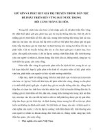 TIỂU LUẬN   GIỮ gìn và PHÁT HUY GIÁ TRỊ TRUYỀN THỐNG dân tộc để PHÁT TRIỂN bền VỮNG đất nước TRONG bối CẢNH TOÀN cầu hóa