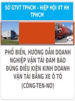 Phổ Biến, Hướng Dẫn Doanh Nghiệp Vận Tải Đảm Bảo Đúng Điều Kiện Kinh Doanh Vận Tải Bằng Xe Ô Tô (Công-Ten-Nơ)