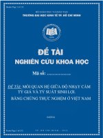 MỐI QUAN HỆ GIỮA ĐỘ NHẠY CẢM TỶ GIÁ VÀ TỶ SUẤT SINH LỢI. BẰNG CHỨNG THỰC NGHỆM Ở VIỆT NAM