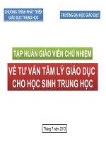 Tư Vấn Tâm Lý Giáo Dục Cho Học Sinh Trung Học