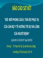 Báo Cáo Đổi  Mới Phong Cách, Thái Độ Phục Vụ Của Cán Bộ Y Tế Hướng Tới Sự Hài Lòng Của Người Bệnh