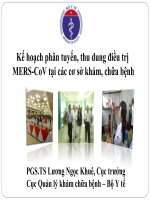 Kế hoạch phân tuyến thu dung điều trị Mers CoV tại các cơ sở khám chữa bệnh