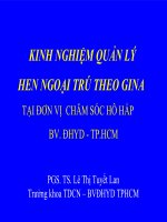 Kinh Nghiệm Quản Lý Hen Ngoại Trú Theo Gina Tại Đơn Vị  Chăm Sóc Hô Hấp