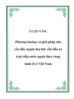 Phương hướng và giải pháp chủ yếu đẩy mạnh thu hút vốn đầu tư trực tiếp nước ngoài theo vùng kinh tế ở Việt Nam
