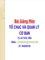 Bài Giảng Môn Tổ Chức Và Quản Lý Cơ Bản