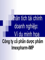 Phân tích tài chính doanh nghiệp - Công ty cổ phần dược phẩm Imexpharm-IMP