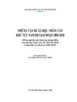 Những vấn đề xã hội - Nhân văn khu vực Nam Bộ giai đoạn 2005 - 2010 - Tài liệu, ebook, giáo trình