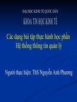 Các dạng bài tập thực hành học phần Hệ thống thông tin quản lý