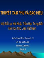 Thuyết Tam Phụ Và Đạo Hiếu Một Nỗ Lực Hội Nhập Thần Học Trong Nền Văn Hóa Nho Giáo Việt Nam