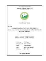 Nghiên cứu ảnh hưởng của mùa vụ đến sức sản xuất của gà Isa brown thương phẩm giai đoạn hậu bị nuôi chuồng kín tại Thái Nguyên
