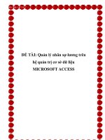 Luận văn đề tài  Quản lý nhân sự-lương trên hệ quản trị cơ sở dữ liệu MICROSOFT ACCESS