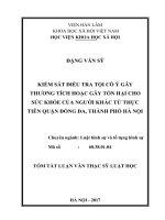 Kiểm sát điều tra các tội cố ý gây thương tích hoặc gây tổn hại cho sức khỏe người khác, từ thực tiễn quận đống đa, hà nội” tt 