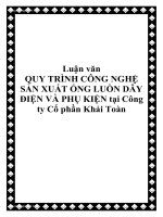 Luận văn QUY TRÌNH CÔNG NGHỆ SẢN XUẤT ỐNG LUỒN DÂY ĐIỆN VÀ PHỤ KIỆN tại Công ty Cổ phần Khải Toàn