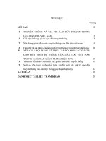 TIỂU LUẬN   kế THỪA và đổi mới các GIÁ TRỊ đạo đức TRUYỀN THỐNG của các MẠNG VIỆT NAM TRONG GIAI đoạn HIỆN NAY