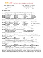 Đề thi học kỳ 1 môn tiếng Anh lớp 12 trường THPT Ngọc Tảo, Hà Nội năm học 2015  2016 