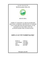 Nghiên cứu ảnh hưởng của một số loại phân bón đến sing trưởng cây Mỡ (Manglietia Glauca BL.) trong vườn ươm tại trường Đại Học Nông Lâm Thái Nguyên