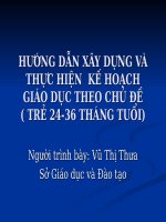 Hướng Dẫn Xây Dựng Và Thực Hiện  Kế Hoạch Giáo Dục Theo Chủ Đề ( Trẻ 24-36 Tháng Tuổi)