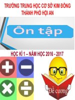 Đố vui ôn tập học kì 1 khối 8 năm học 2016 - 2017