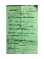 Đề thi học kỳ 1 môn tiếng Anh lớp 12 tỉnh Bắc Ninh năm học 2015  2016 