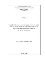 Nghiên cứu tác dụng của dịch chiết hà thủ ô đỏ (polygonum multiflorum) lên khả năng sinh tổng hợp melanin ở mức độ in vitro và in vivo 