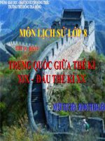 Bài Giảng Trung Quốc Giữa Thế Kỉ XIX -  Đầu Thế Kỉ XX