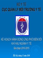 KẾ HOẠCH HÀNH ĐỘNG ỨNG PHÓ BIẾN ĐỔI KHÍ HẬU NGÀNH Y TẾ