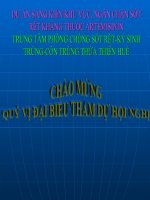 Báo Cáo Tham Luận Công Tác Giám Sát Chất Lượng Thuốc Điều Trị Sốt Rét Tỉnh Thừa Thiên Huế