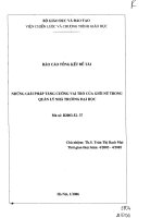 Những giải pháp tăng cường vai trò của giới nữ trong quản lý nhà trường đại học