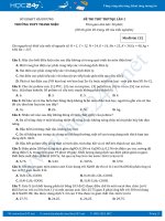 3 đề thi thử THPT QG có đáp án môn hoá