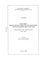 luận án tiến sĩ Hoàn thiện phương pháp lựa chọn tàu container trong vận tải đa phương thức ở Việt Nam